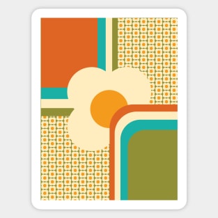 Retro 70s Geometric Floral Sticker